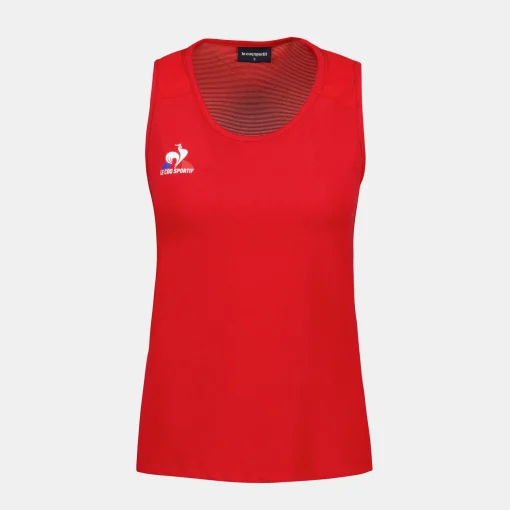 Le Coq Sportif Tenis Camiseta Sin Mangas Mujer Tenis - Rojo-Mujer Tenis | Tenis