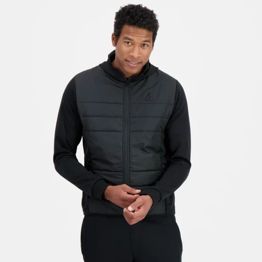 Le Coq Sportif Ton sur ton Sudadera Con Cremallera Hombre Ton sur ton - Negro-Hombre Chaquetas | Sudaderas Con Capucha