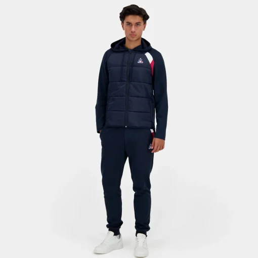 Le Coq Sportif Tricolore Sudadera de hombre TRICOLOR con cremallera y capucha-Hombre Chaquetas | Sudaderas Con Capucha